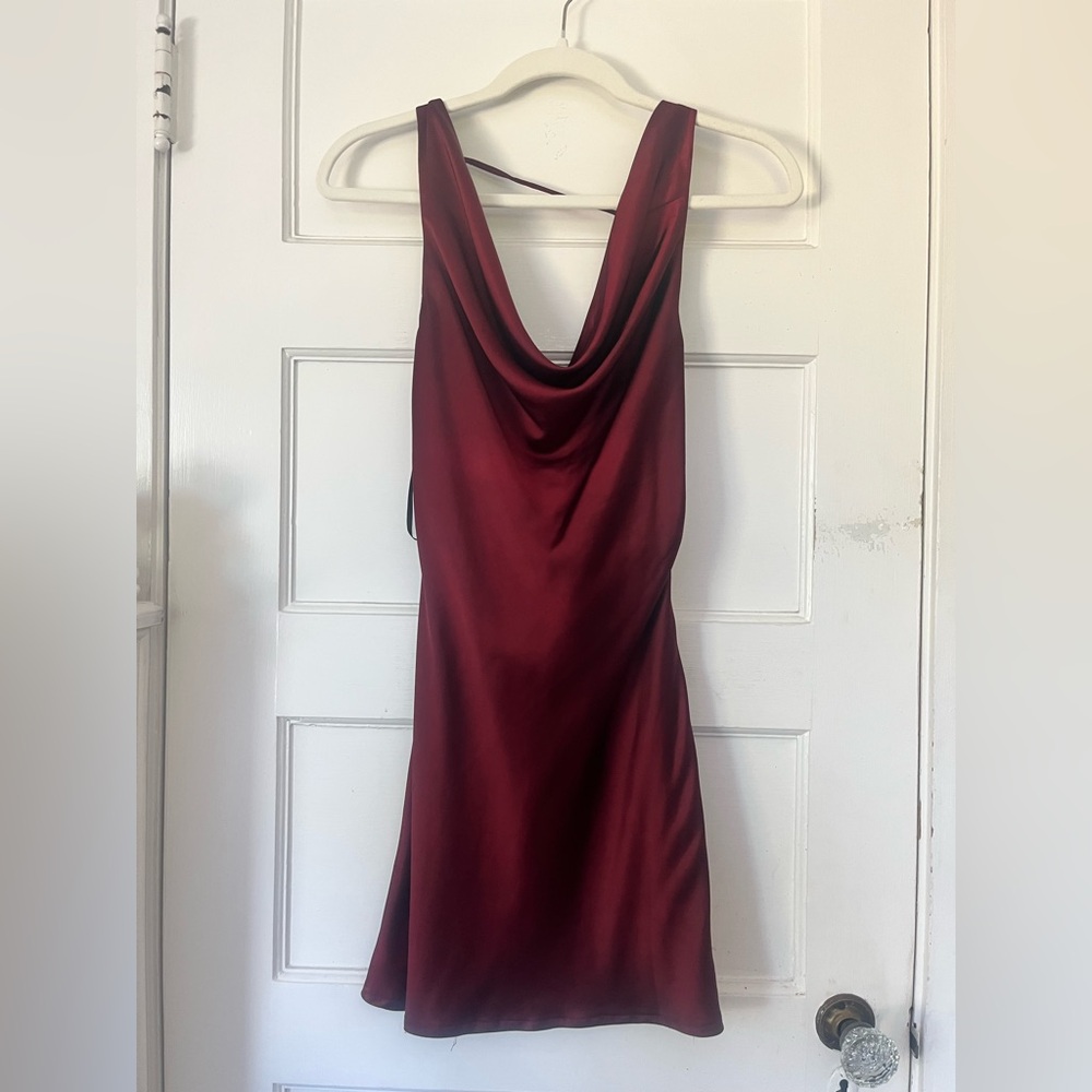 Princess Polly Rich Red Satin Backless Dress